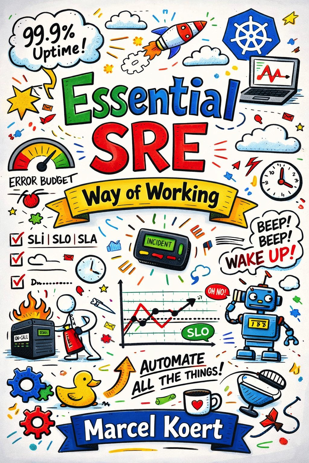 Essential SRE: Way of Working book cover - Practical guide to Site Reliability Engineering habits and culture